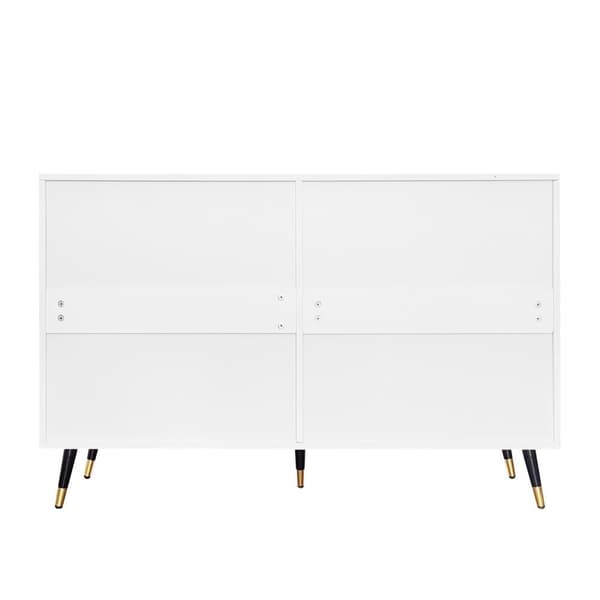 Sideboard, modern byrå - 6 lådor - spånskiva - vit