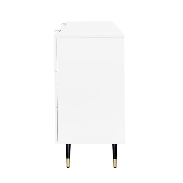Sideboard, modern byrå - 6 lådor - spånskiva - vit