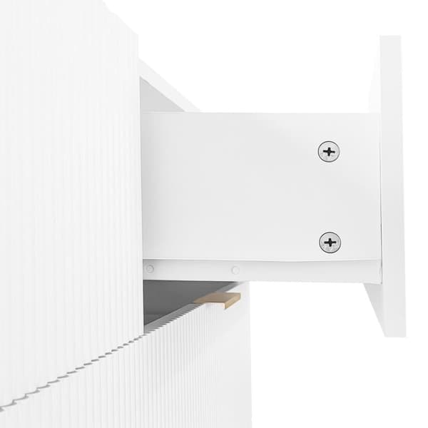 Sideboard, modern byrå - 6 lådor - spånskiva - vit