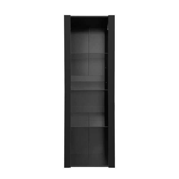 Vitriinikaappi L 166 cm LEDillä - 3 lasihyllyä - Musta