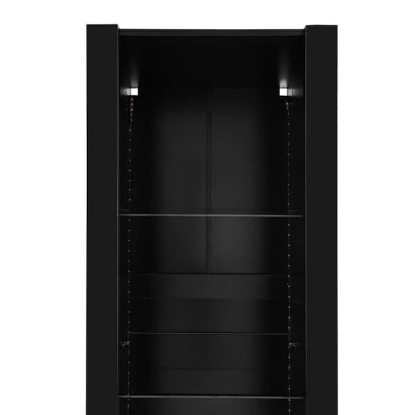 Vitriinikaappi L 166 cm LEDillä - 3 lasihyllyä - Musta