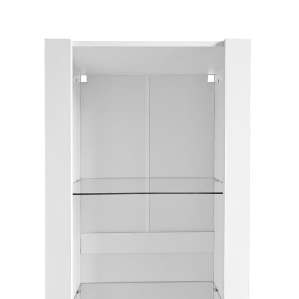 Vitrineskab L 166 cm med LED - 3 glashylder - Hvid
