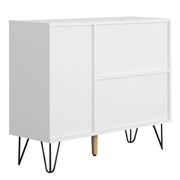 Låg skänk - 3 dörrar och 1 låda - MDF - Natur