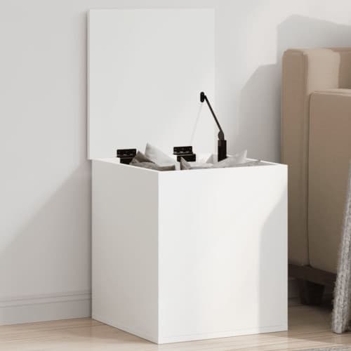 Förvaringslåda vit 40x42x46 cm konstruerat trä