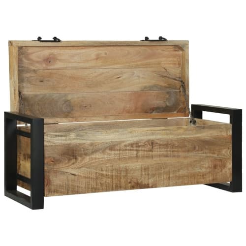 Förvaringskistor 80x30x30cm Massivt Mangoträ och Metall