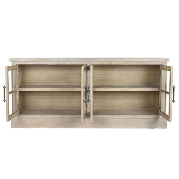 Skänk Home ESPRIT Naturell Trä Glas 180 x 40 x 82 cm
