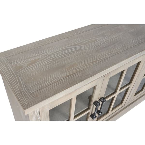 Skänk Home ESPRIT Naturell Trä Glas 180 x 40 x 82 cm