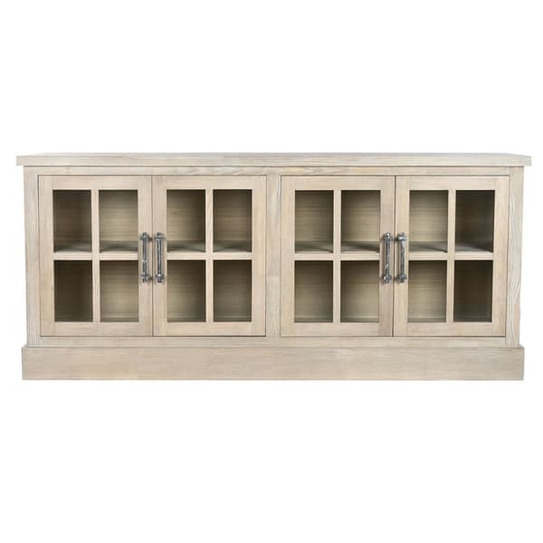 Skänk Home ESPRIT Naturell Trä Glas 180 x 40 x 82 cm