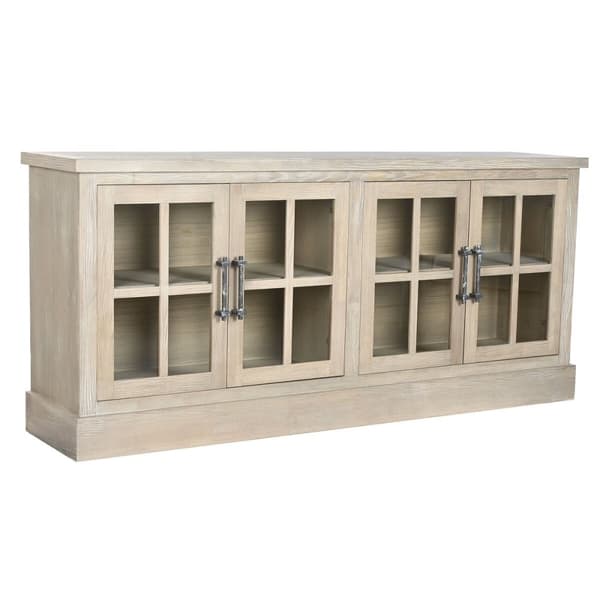 Skänk Home ESPRIT Naturell Trä Glas 180 x 40 x 82 cm