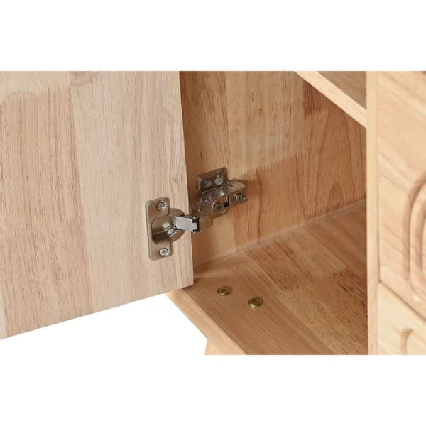 Skænk Home ESPRIT Natur Metal Spanskrør Gummitræ 73,5 x 35 x 78 cm