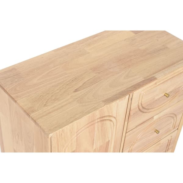 Skænk Home ESPRIT Natur Metal Spanskrør Gummitræ 73,5 x 35 x 78 cm