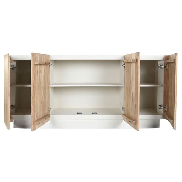 Skænk Home ESPRIT Hvid Natur Akacie Mangotræ 170 x 40 x 80 cm