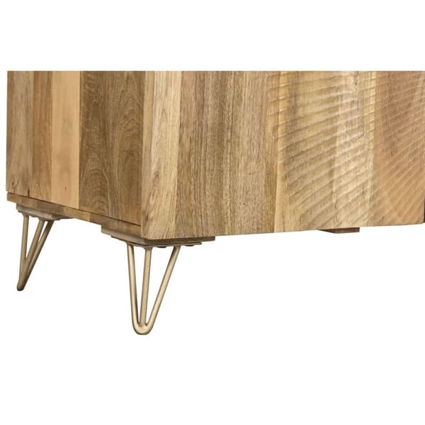 Skænk Home ESPRIT Gylden Natur Metal Mangotræ 160 x 45 x 75 cm
