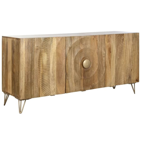 Skænk Home ESPRIT Gylden Natur Metal Mangotræ 160 x 45 x 75 cm