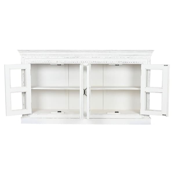 Skænk Home ESPRIT Hvid Krystal Mangotræ 180 x 40 x 100 cm