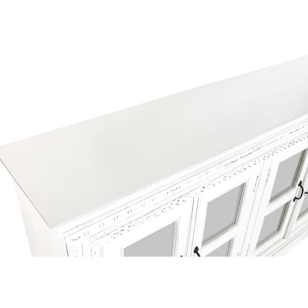 Skænk Home ESPRIT Hvid Krystal Mangotræ 180 x 40 x 100 cm