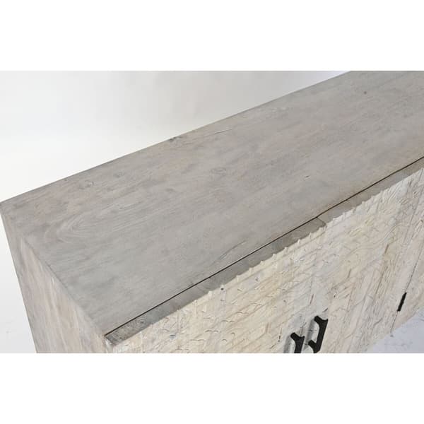 Skænk Home ESPRIT Hvid Metal Mangotræ 180 x 40 x 85 cm