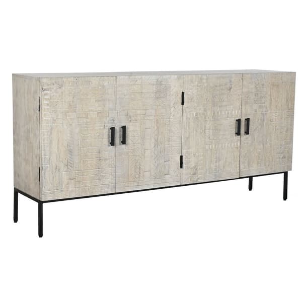Skænk Home ESPRIT Hvid Metal Mangotræ 180 x 40 x 85 cm