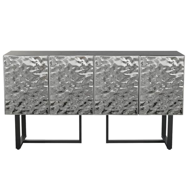 Sidebord Home ESPRIT Sølv Metall Stål 151 x 41 x 80 cm