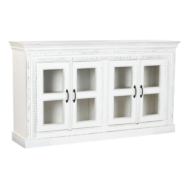 Sidebord Home ESPRIT Hvit Krystall Treverk av mangotre 180 x 40 x 100 cm
