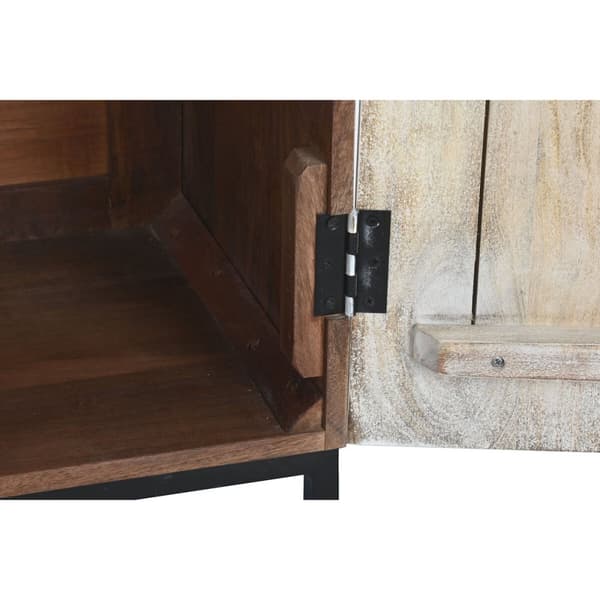 Sidebord Home ESPRIT Hvit Metall Treverk av mangotre 180 x 40 x 85 cm