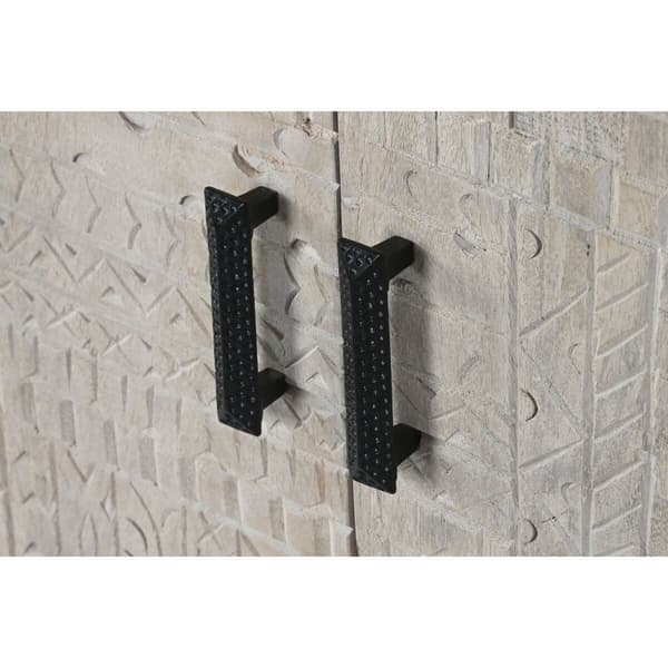 Sidebord Home ESPRIT Hvit Metall Treverk av mangotre 180 x 40 x 85 cm