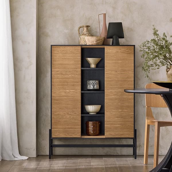 Sidebord, HFSB04-SCH, 92x40x119 cm, Sort
