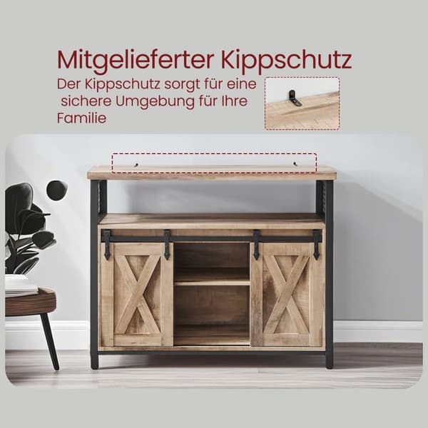 Sideboard, 33x100x80 cm, Kamelbrun-Svart Bläck