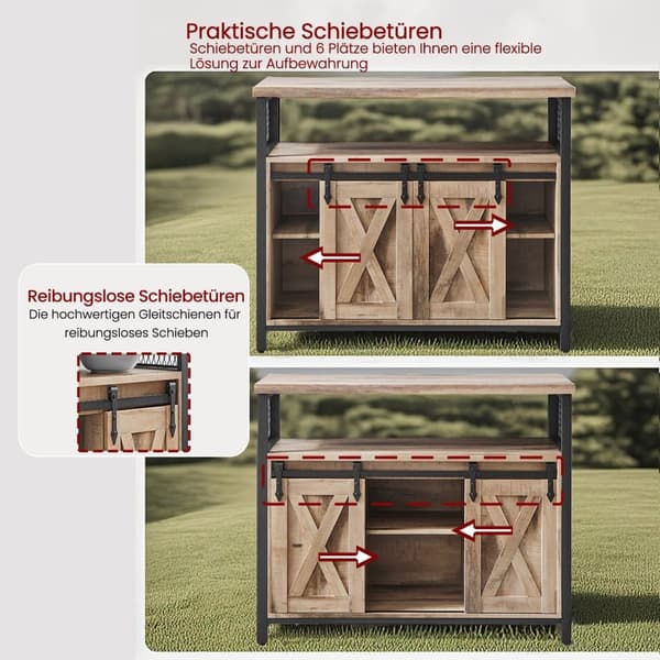 Sideboard, 33x100x80 cm, Kamelbrun-Svart Bläck