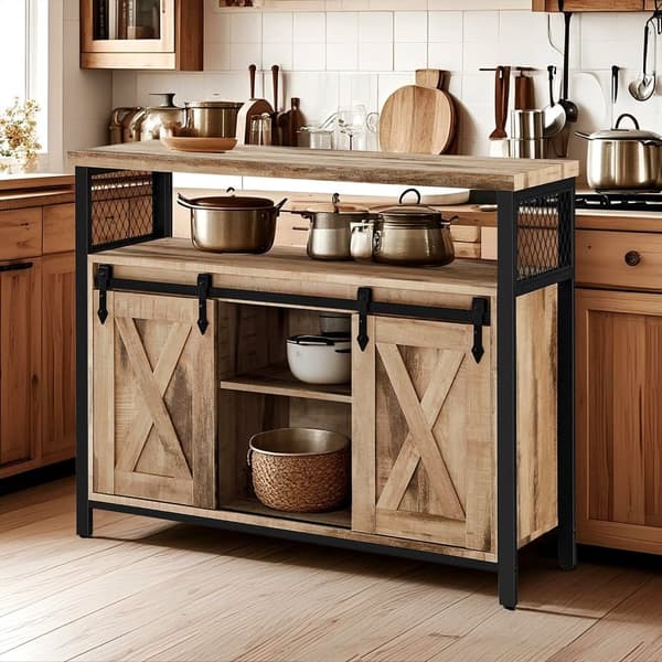 Sideboard, 33x100x80 cm, Kamelbrun-Svart Bläck
