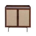 Miniatyrbild 1 av 10: Buffet 2 portes décor noyer avec façades en tissu  L80 cm - JETSON