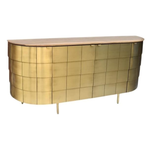 Skænk Home ESPRIT Gylden Kobber Mangotræ 197 x 46 x 85 cm