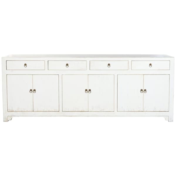 Skænk Home ESPRIT Hvid Elmetræ 220 x 42 x 85 cm