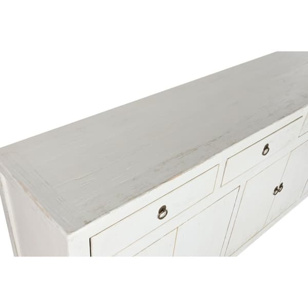 Sidebord Home ESPRIT Hvit Treverk i alm 220 x 42 x 85 cm