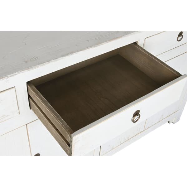 Sidebord Home ESPRIT Hvit Treverk i alm 220 x 42 x 85 cm