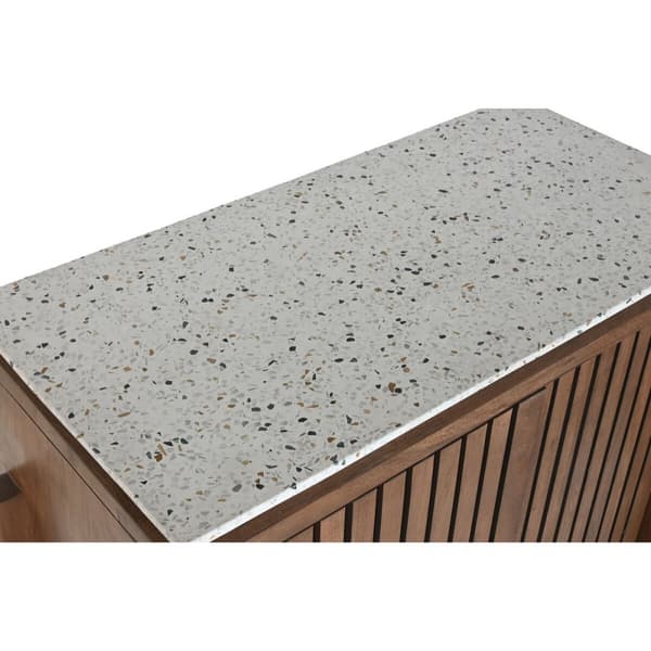 Sivupöytä Home ESPRIT Akaasia Mosaiikkibetoni 80 x 40 x 110 cm