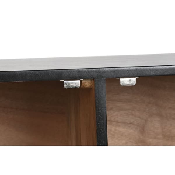 Sivupöytä Home ESPRIT Musta Kullattu Metalli Mangopuu 81 x 45 x 75 cm