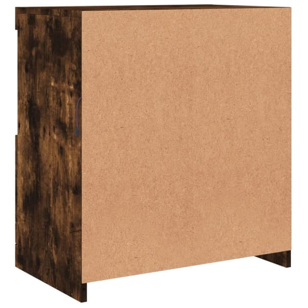 Skänk med LED-belysning rökfärgad ek 60,5x37x67 cm