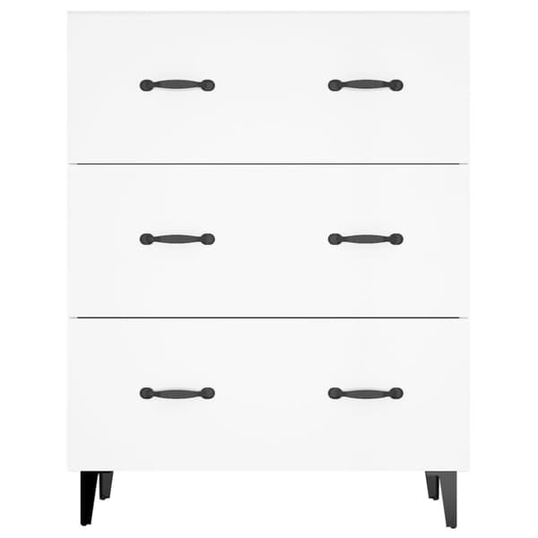 Skänk vit högglans 69,5x34x90 cm konstruerat trä