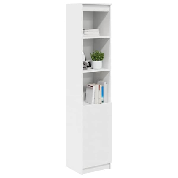 Highboard vit 37,5x35x180 cm konstruerat trä