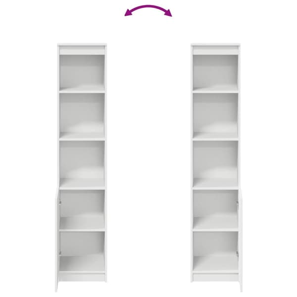 Highboard vit 37,5x35x180 cm konstruerat trä