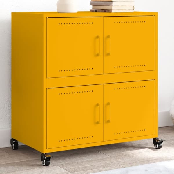 Skänk senapsgul 68x39x72 cm stål