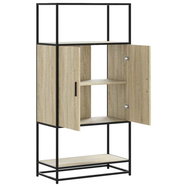 Högskåp sonoma-ek 68x35x139 cm konstruerat trä och metall