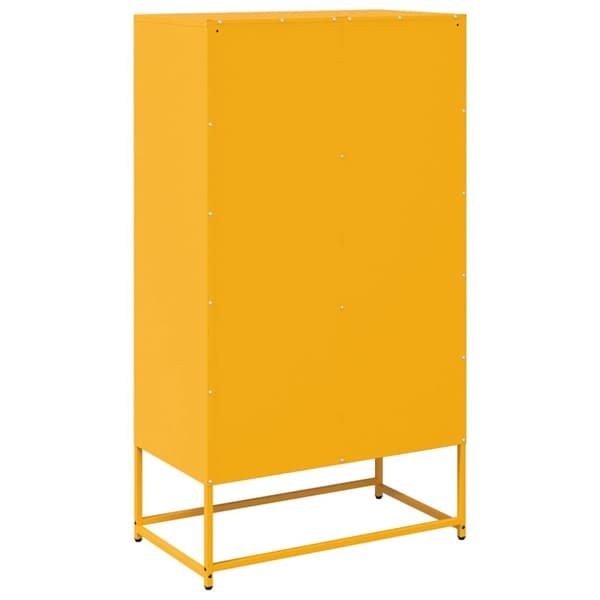 Hög stol senapsgul 68x39x123 cm stål