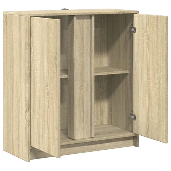 Skänk med LED sonoma-ek 77x34x85 cm konstruerat trä