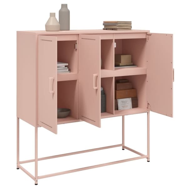Högskåp rosa 100,5x39x107 cm stål