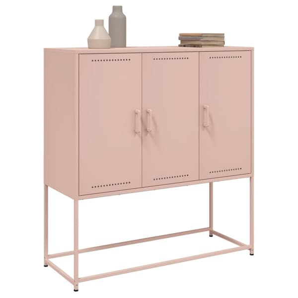 Högskåp rosa 100,5x39x107 cm stål