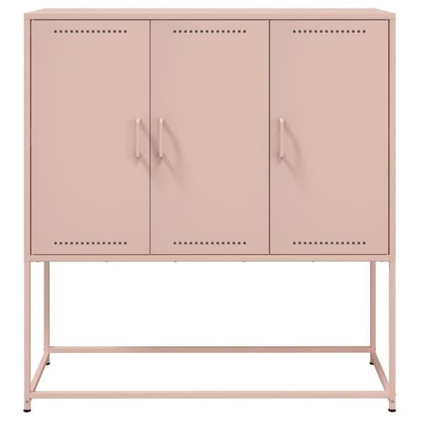 Högskåp rosa 100,5x39x107 cm stål