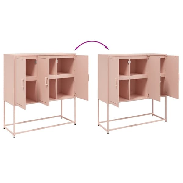Högskåp rosa 100,5x39x107 cm stål