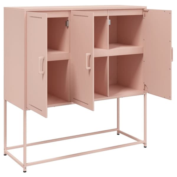 Högskåp rosa 100,5x39x107 cm stål